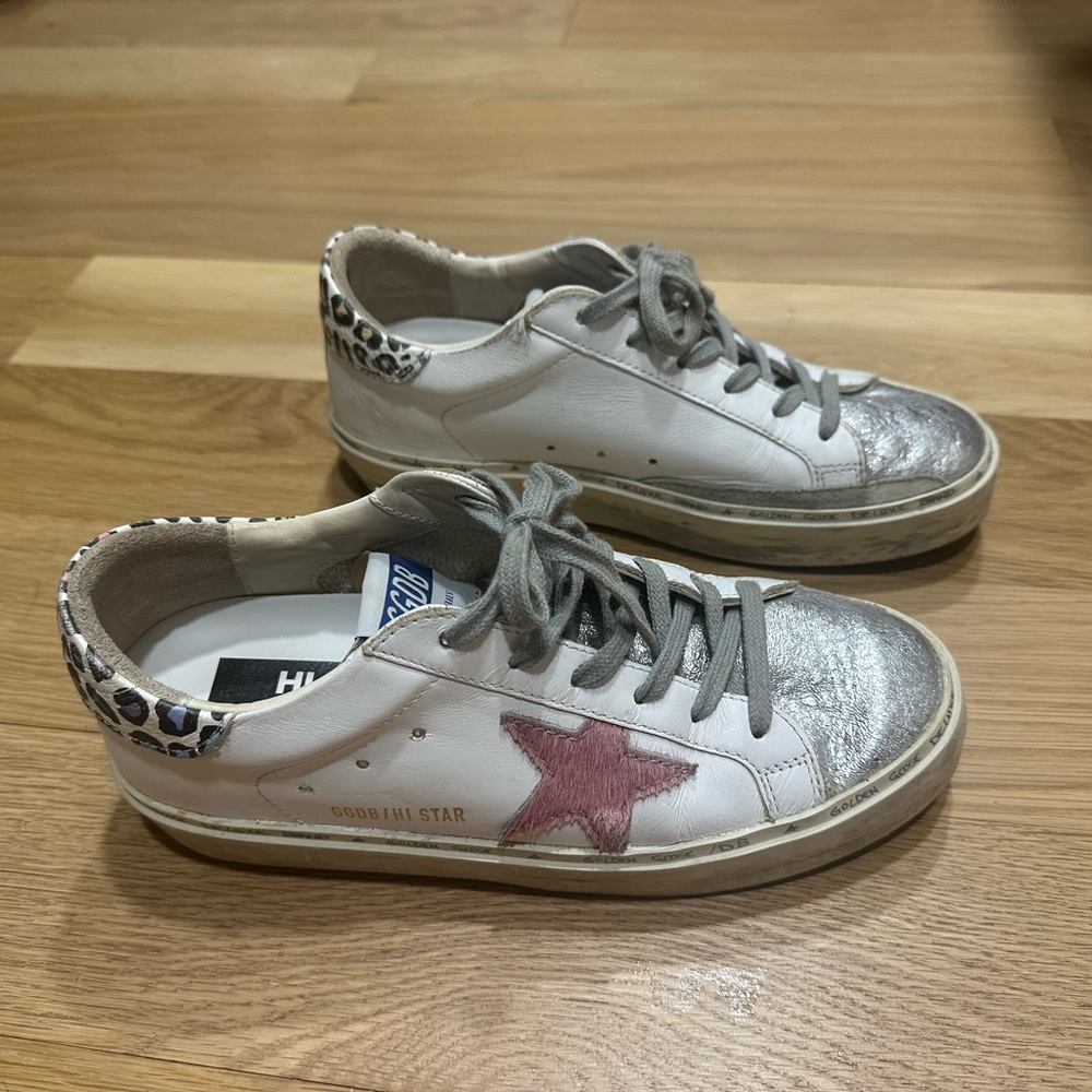 Golden Goose White/Silver/Pink Hi Stars - Picture 4 of 5